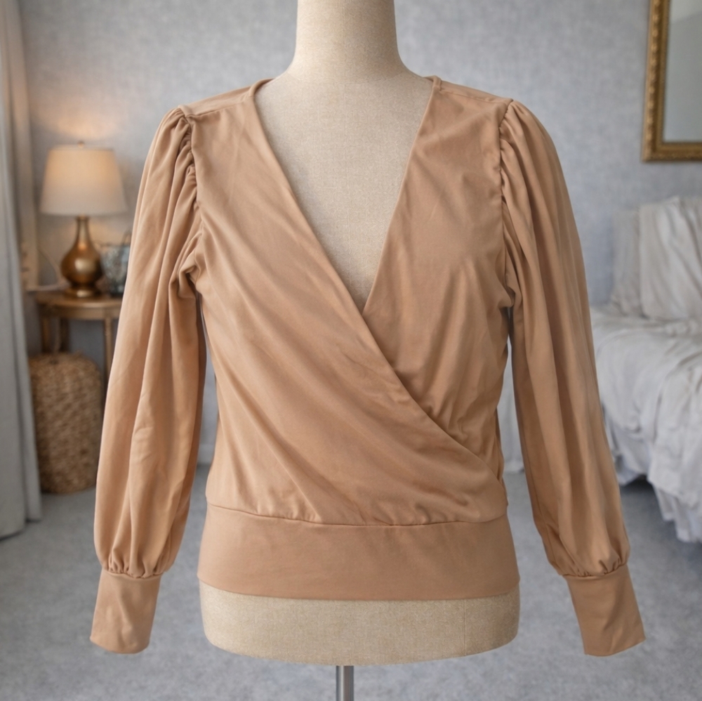 21 Saints Faux Satin Wrap Top